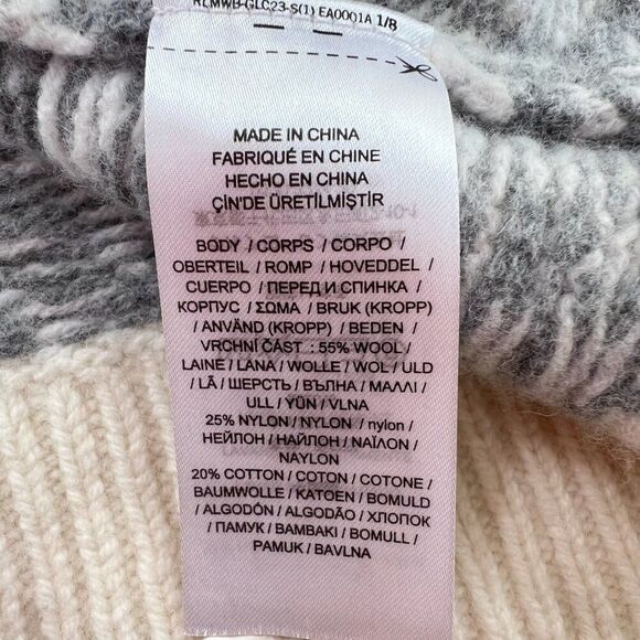 Lauren Ralph Lauren Wool Blend Snowflake Fair Isle Open Front Cardigan Size L - Picture 6 of 8